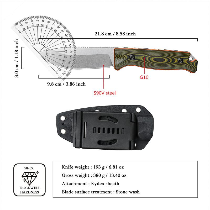 15002 Hunting Fixed Blade Knife with Sheath Micarta Handle Knives for EDC Outdoor Camping Survival Tactical Fishing Knife